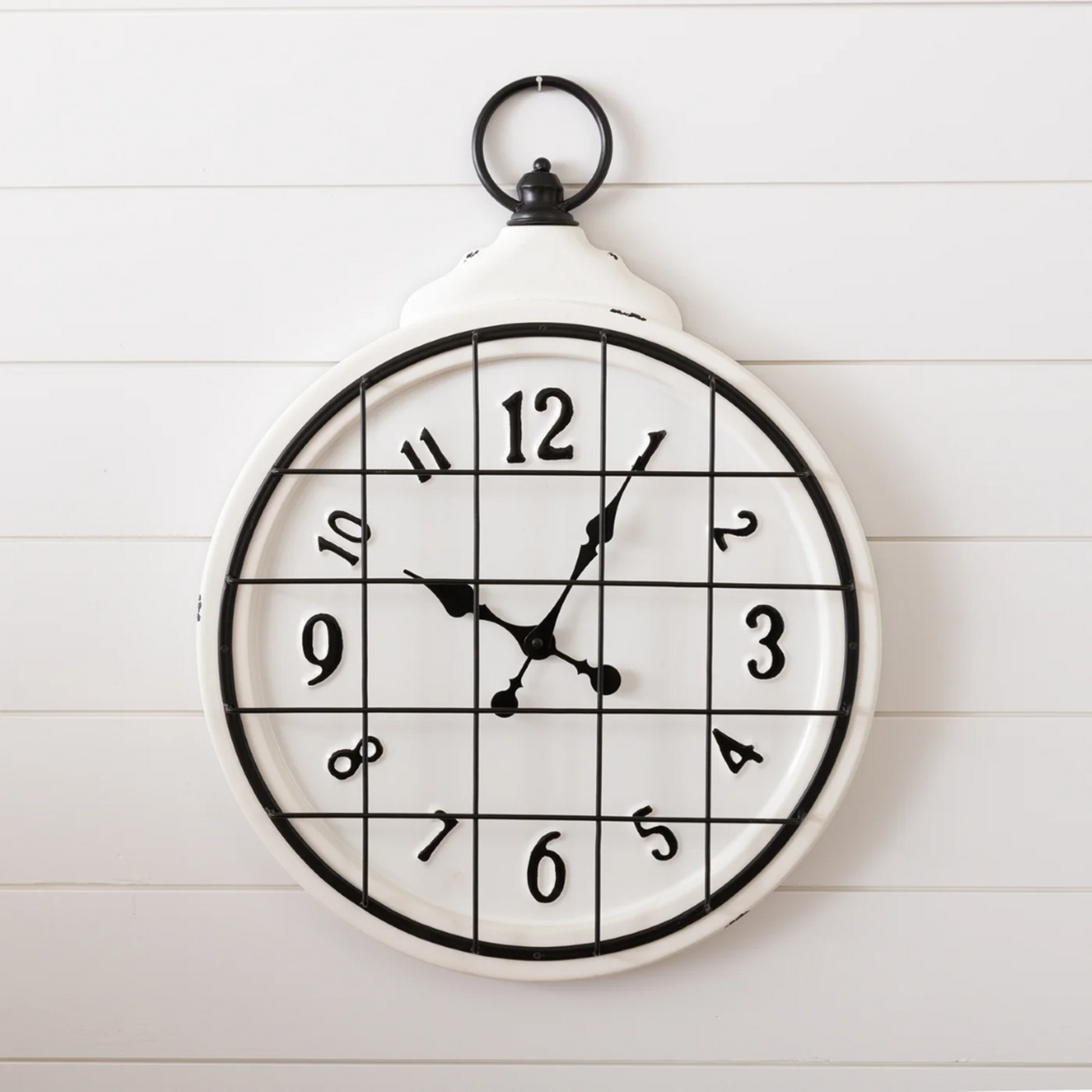 Caged School Black and White Wall Clock