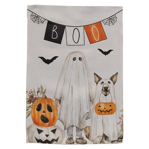 💙 Boo Ghost & Dog Halloween Garden Flag