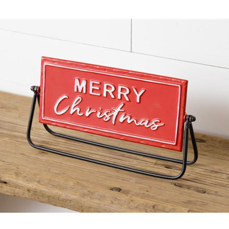 Two-Sided Metal Sign - Merry Christmas & Gather Together