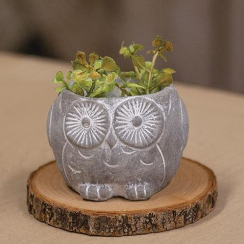 Garden Owl Resin Small 2" H Planter
