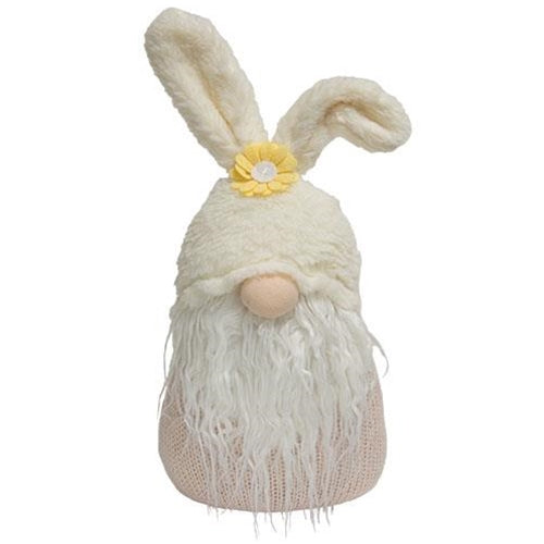 Fuzzy Bunny Ears Floral Gnome Figure