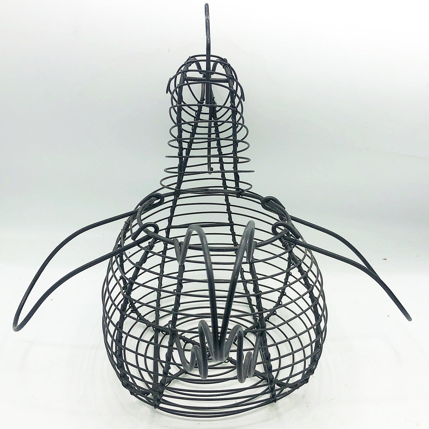 💙 Farmhouse Chicken Shaped Black Wire Basket