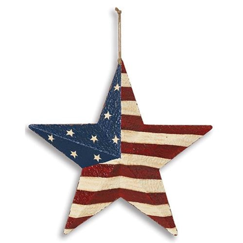 Americana Flag 12" Metal Barn Star