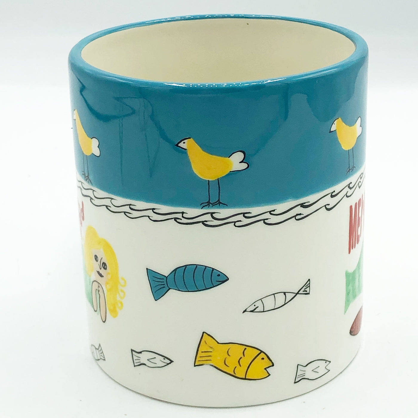 Mermaid and Fishes Artwork Mug Foreside