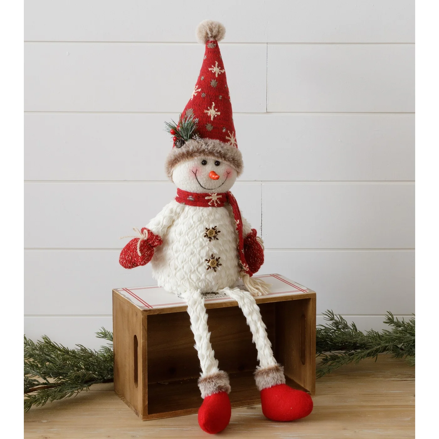 Cozy Friend Snowman Sitter 26" H