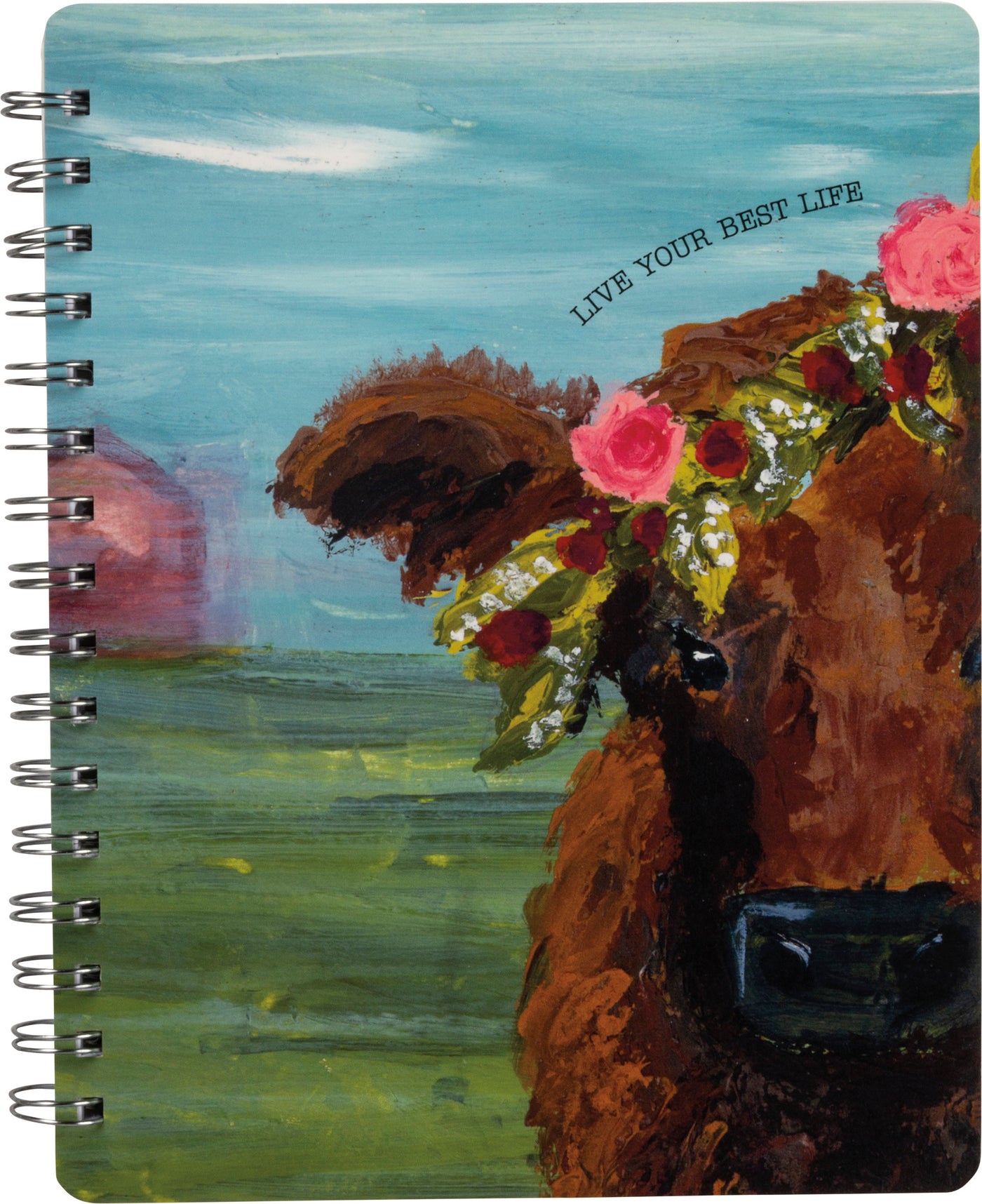Live Your Best Life Cow Spiral Journal Notebook