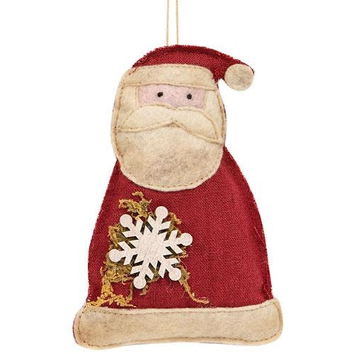 💙 Santa with Snowflake Fabric Ornament