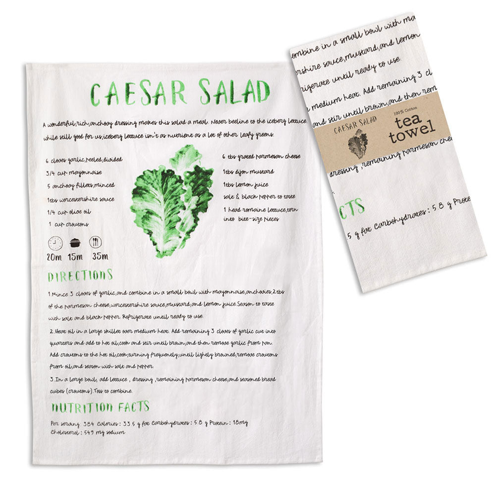 Caesar Salad Recipe Kitchen Tea Towel