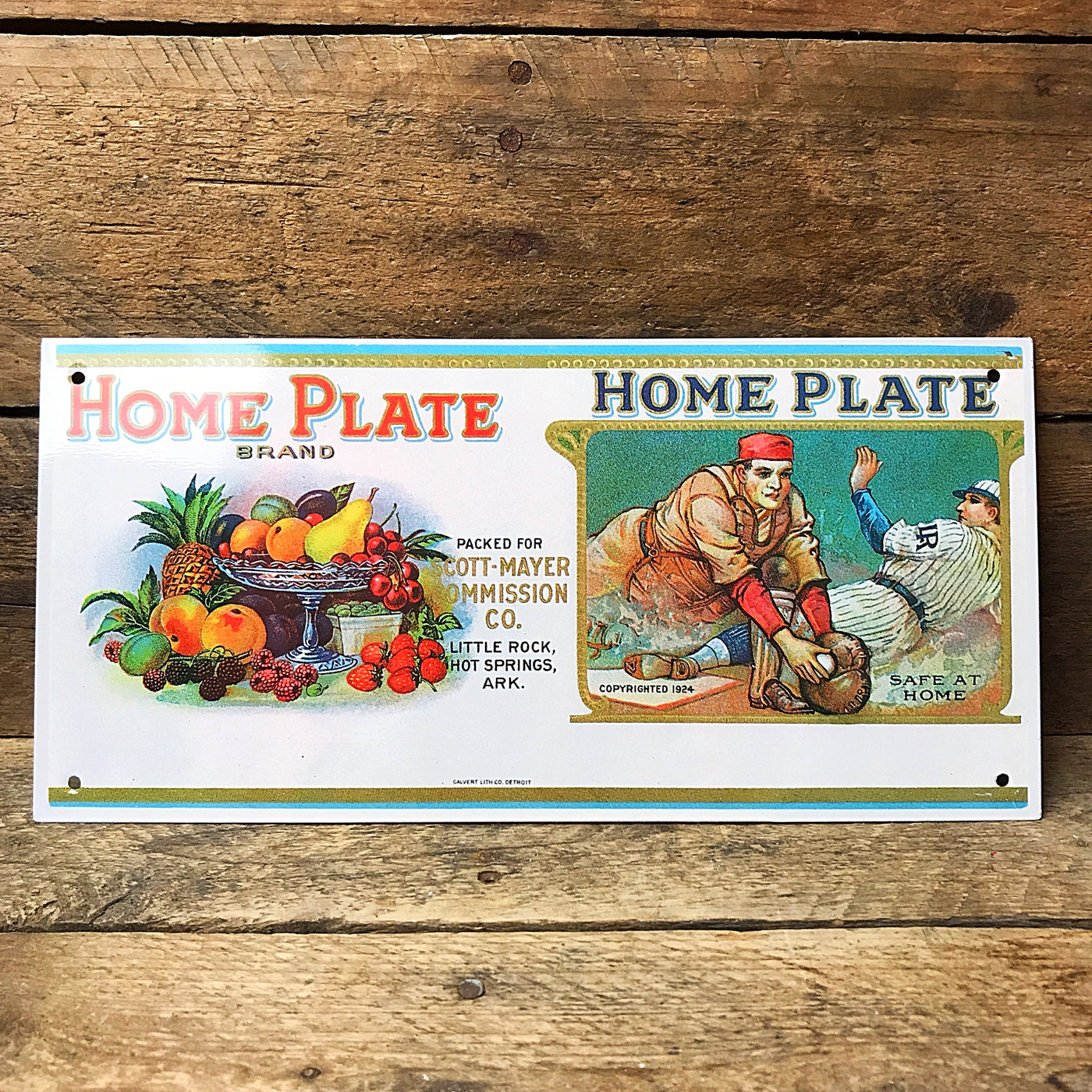 Reproduction Tin Sign - Home Plate Brand