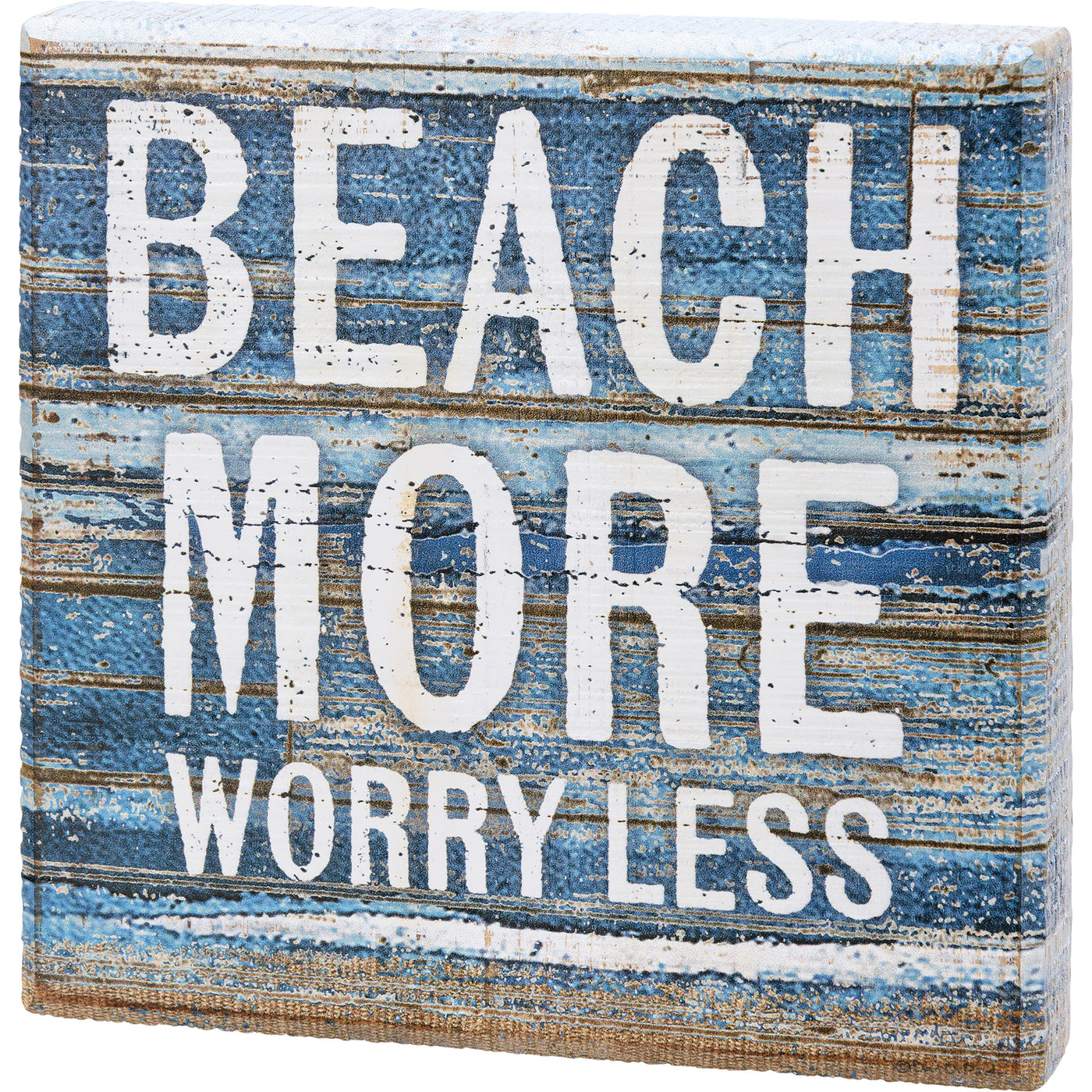 Beach More Worry Less 6" Block Sign