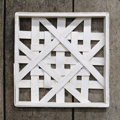 Whitewash Square Woven 12" Frame