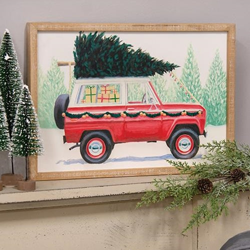 Home For The Holidays Truck 18" Wood Sign