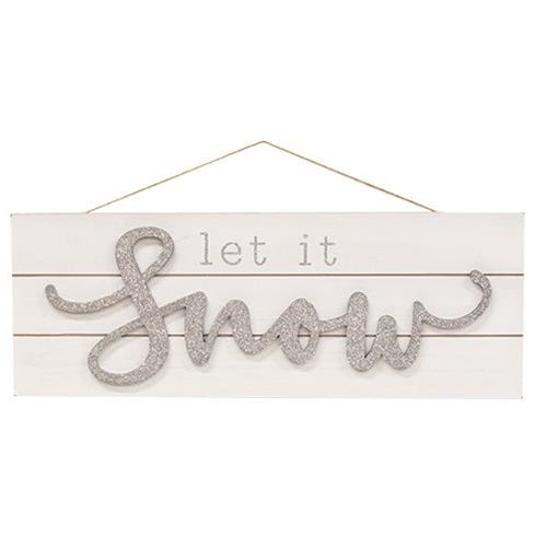 Let It Snow Sparkle Pallet Sign