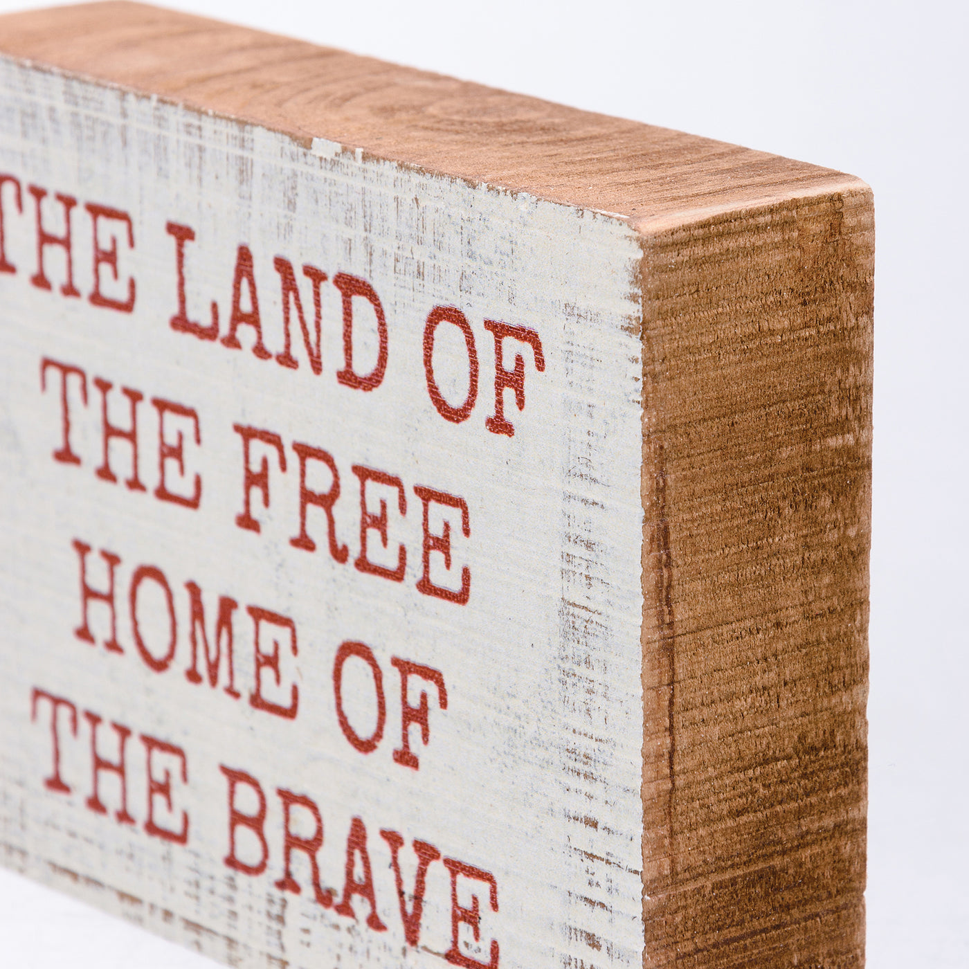 Land Of The Free Home Of The Brave Small Block Sign