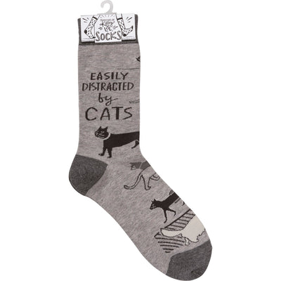 💙 Easily Distracted By Cats Unisex Fun Socks