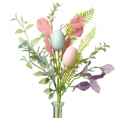 Spring Eggs and Pastel Leaves 18" Spray
