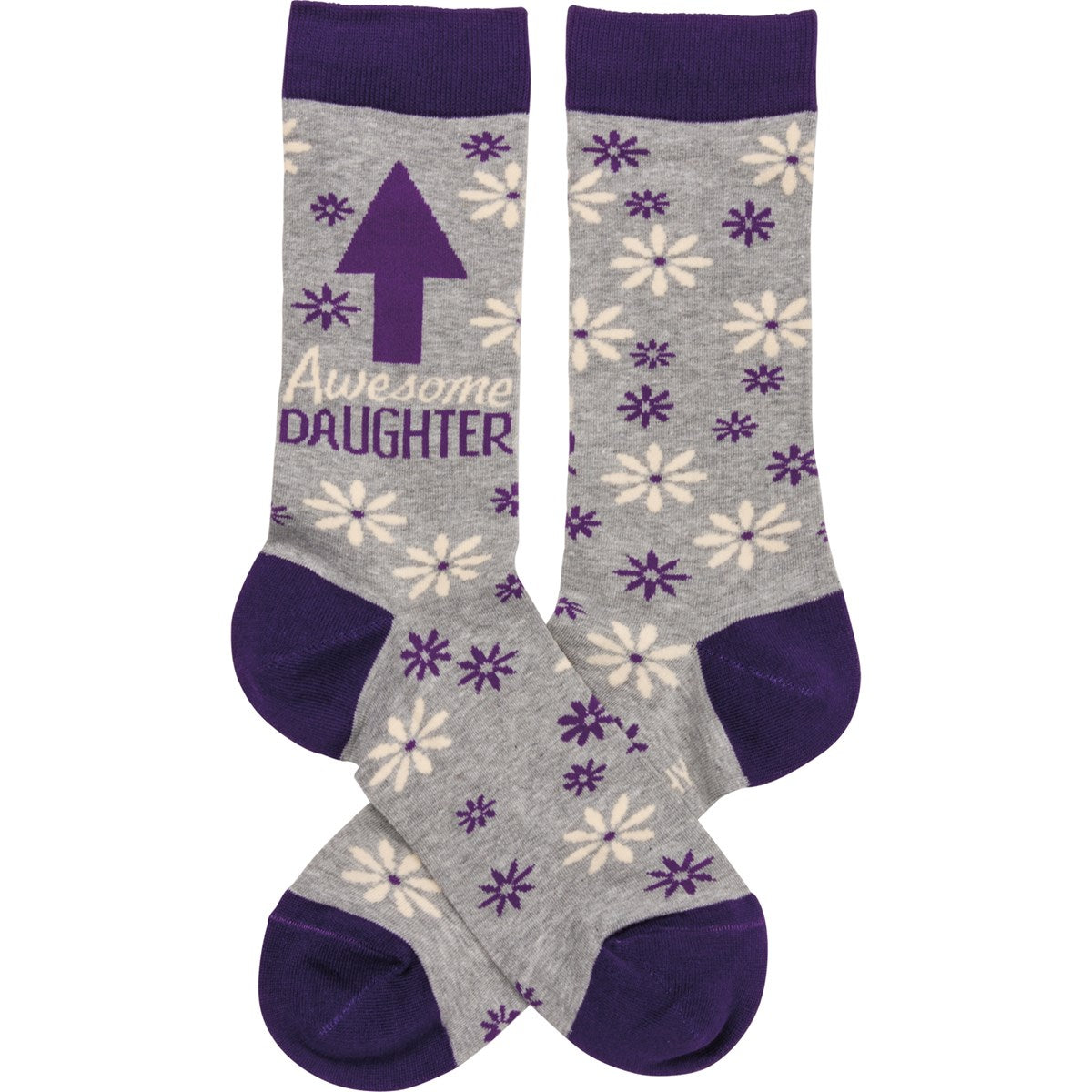 Awesome Daughter Floral Fun Socks