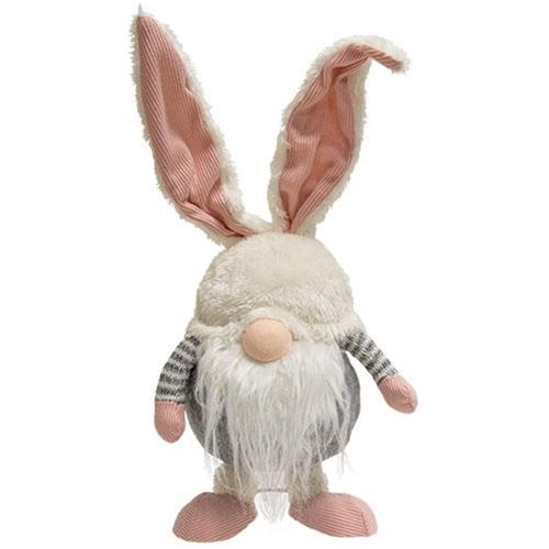 Striped Bunny Wobble Gnome with Short Legs
