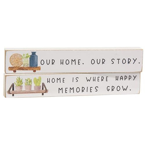 💙 Set of 2 Our Home Our Story Mini Stick Shelf Sitters