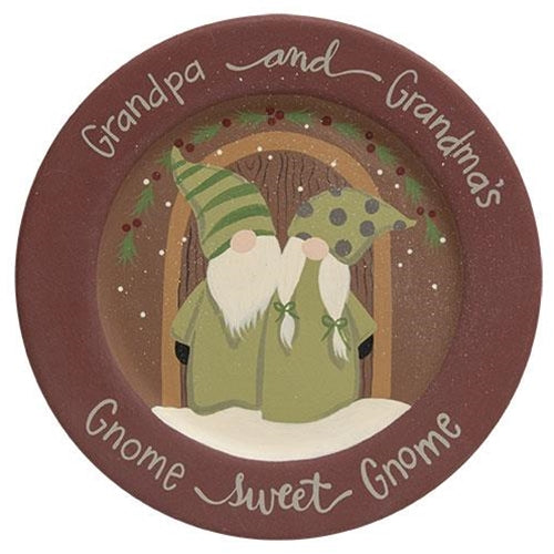 Grandpa and Grandma's Gnome Sweet Gnome Decorative Plate