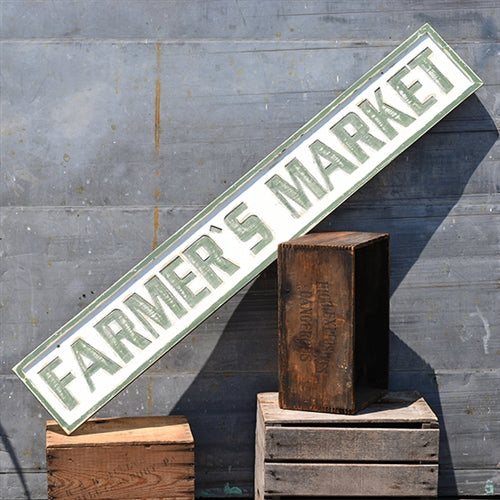 💙 Distressed Extra Large FARMER'S MARKET green & white sign
