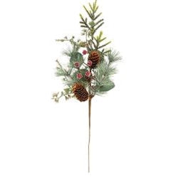 Icy Bristle Pine & Berry 20" Faux Spray