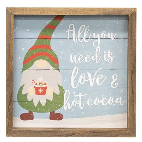 💙 All You Need is Love & Hot Cocoa Gnome Slat Frame