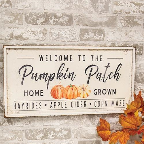 Welcome To The Pumpkin Patch 24" Metal Sign