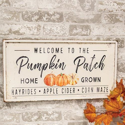 Welcome To The Pumpkin Patch 24" Metal Sign