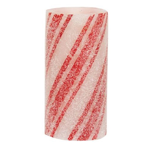 💙 Multi-Stripe Candy Cane Timer 3" x 6" Pillar