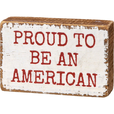 💙 Proud to be an American Mini Block Sign
