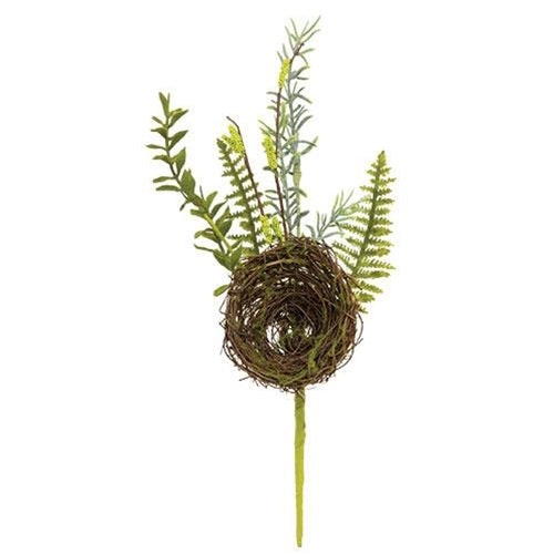 💙 Fern and Bird Nest 14" Pick