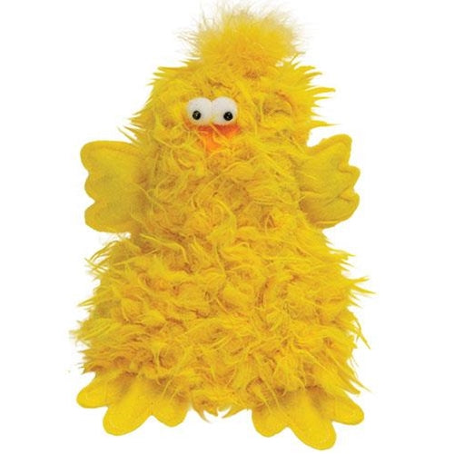 Fuzzy Yellow Chicken Whimsical Plush Sitter