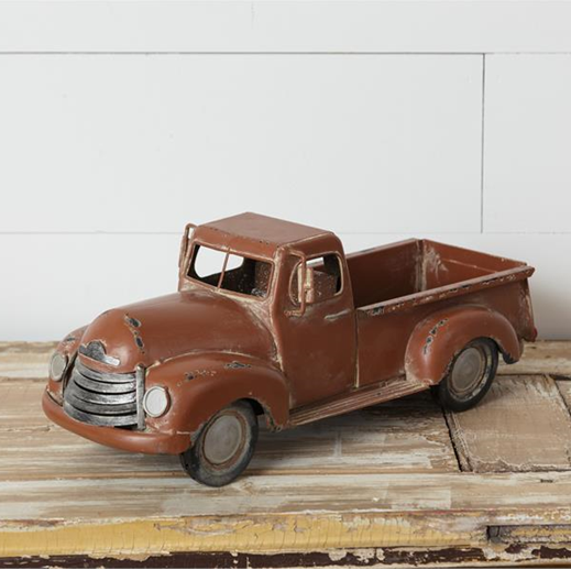 Antiqued Brown Nostalgic Tabletop Truck