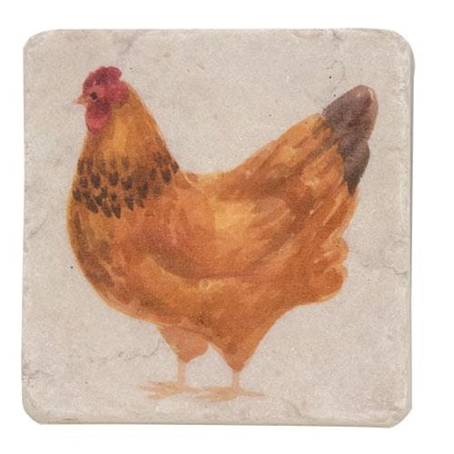 Set of Four Rooster Resin Drink Coasters