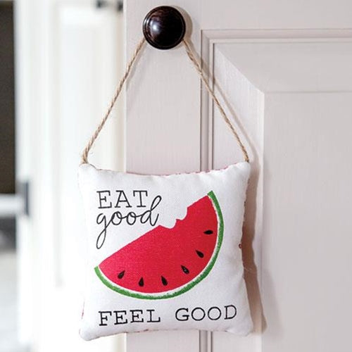 💙 Eat Good Feel Good Watermelon Pillow Ornament