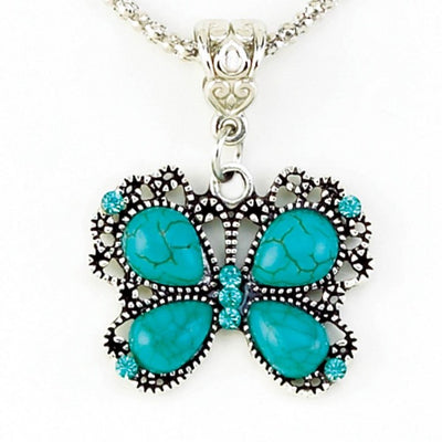 Turquoise Butterfly Jewelry Set