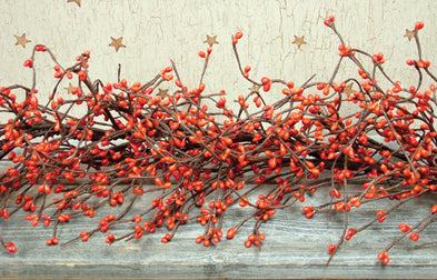 Pumpkin Pip Berry 4 ft Orange Garland