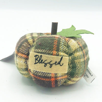 💙 Blessed Mini Fabric Pumpkin 3" Fall Decoration