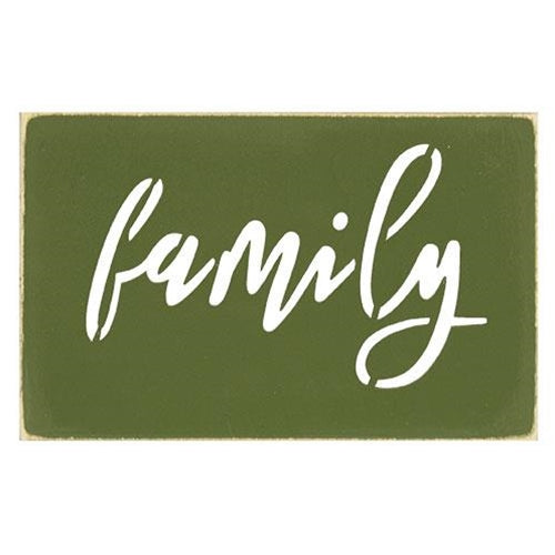 Surprise Me Sale 🤭 Family Script Cutout 10.25" L Wood Sign