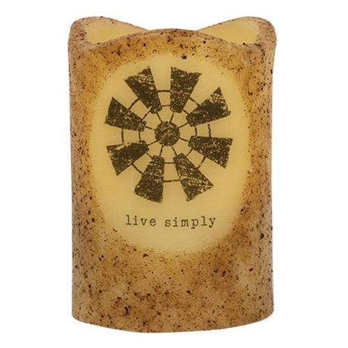 Live Simply Windmill Battery Powered 5" Pillar Candle