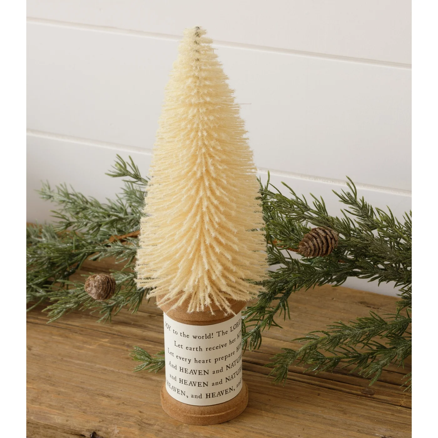 Set of 3 Bottle Brush Trees With Spool Base