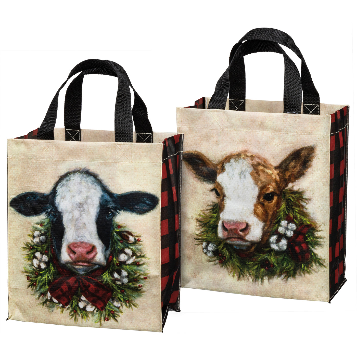 💙 Holiday Wishes Christmas Calf Reusable Small Market Tote