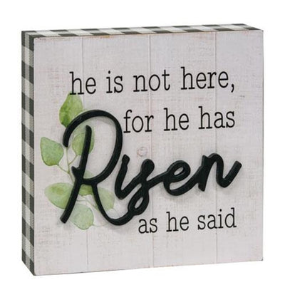 He Is Not Here, For He Has Risen Box Sign