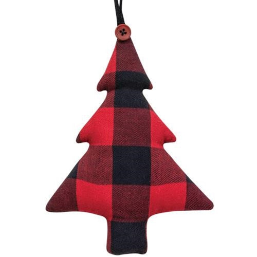 Red Buffalo Check Fabric Tree Ornament