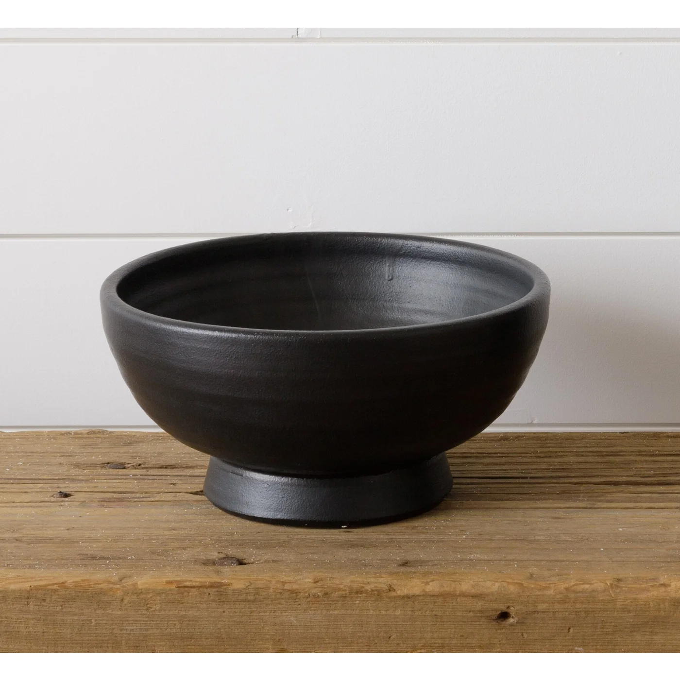 Black Matte Pottery Bowl 9.5"