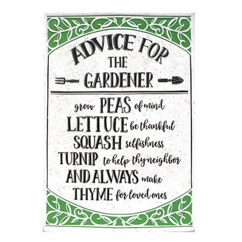 Advice For the Gardener 20" Metal Sign
