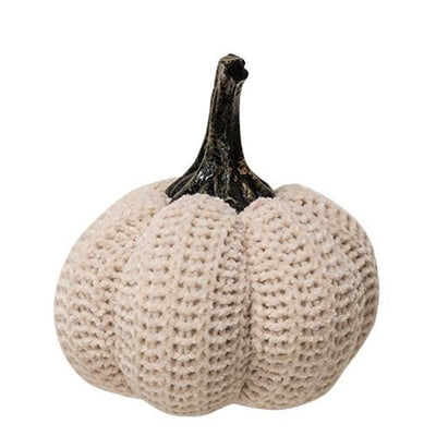 Cream Knit Pumpkin 3.75" Decorative Fall Decor