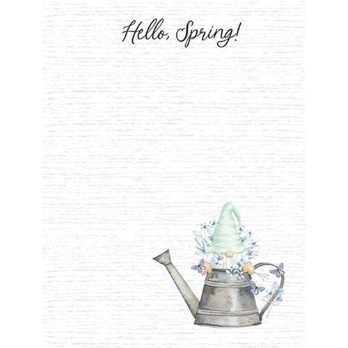 💙 Hello! Spring Gnome Watering Can Mini Notepad