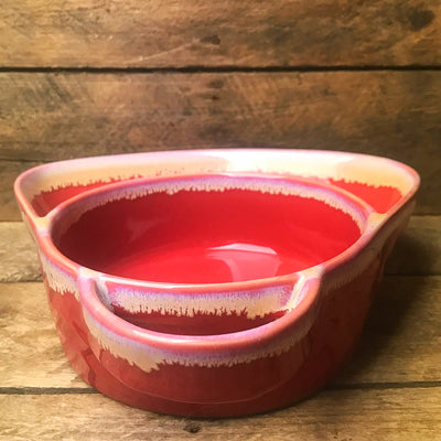 LTD Commodities Soup & Crackers, Chip & Dip Drip Glaze Burnt Red Bowl